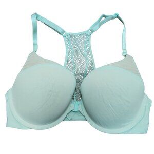 Victorias Secret Bra T-Shirt Push Up Full Coverage Mesh Racerback Mint Green 32C